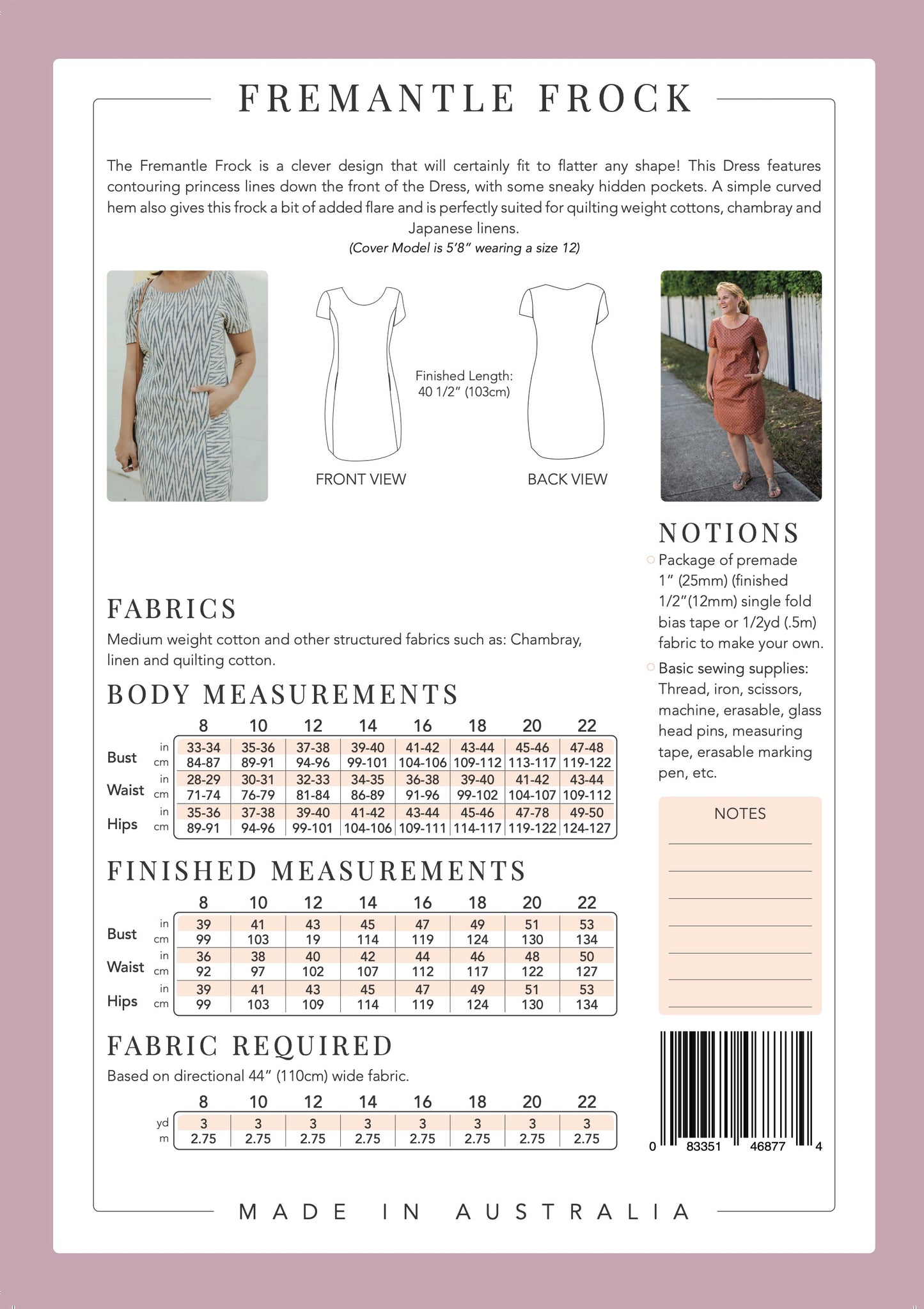 Fermantle Frock - Paper Pattern - Sew to Grow