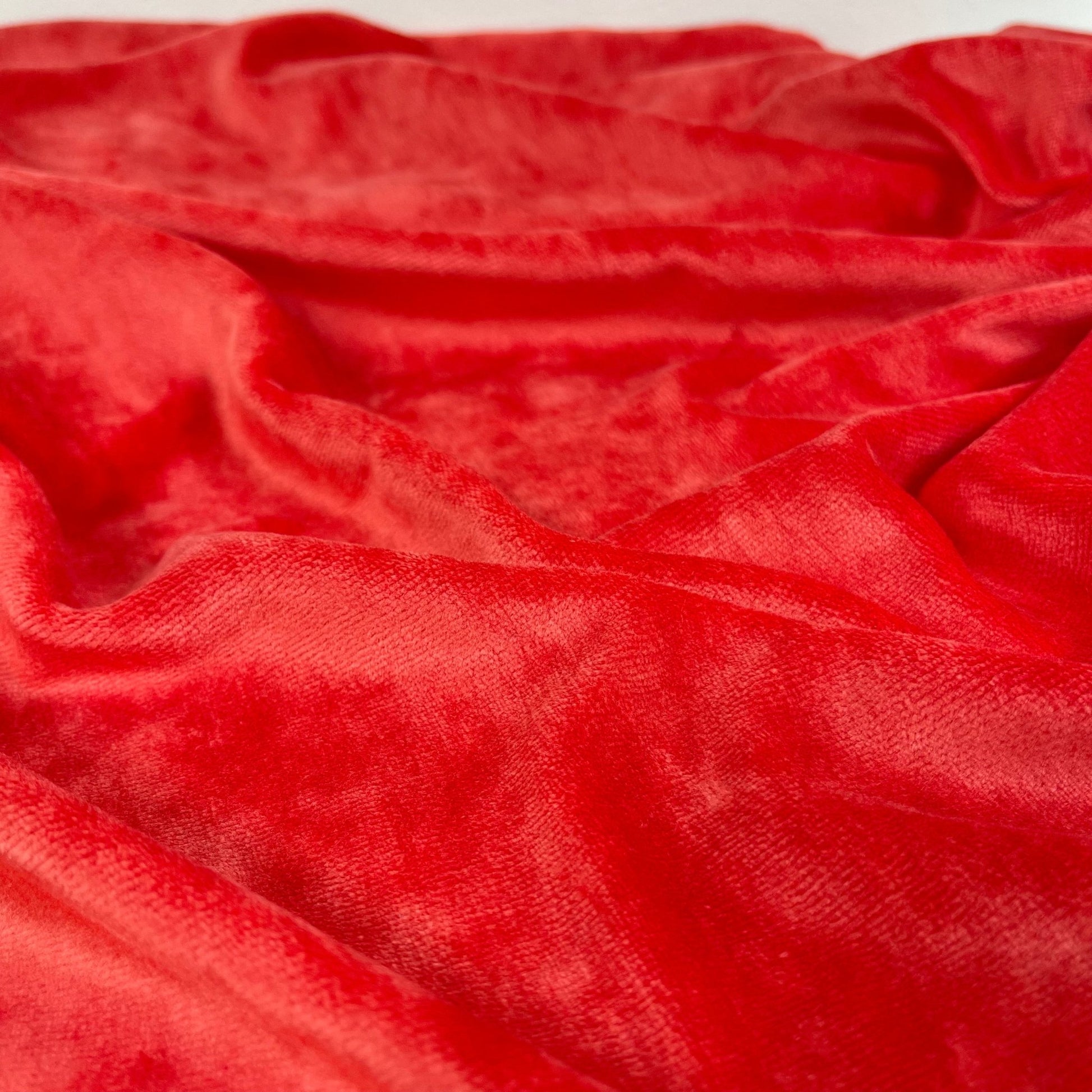 Bamboo Organic Cotton Velour - Red - Simplifi Fabric