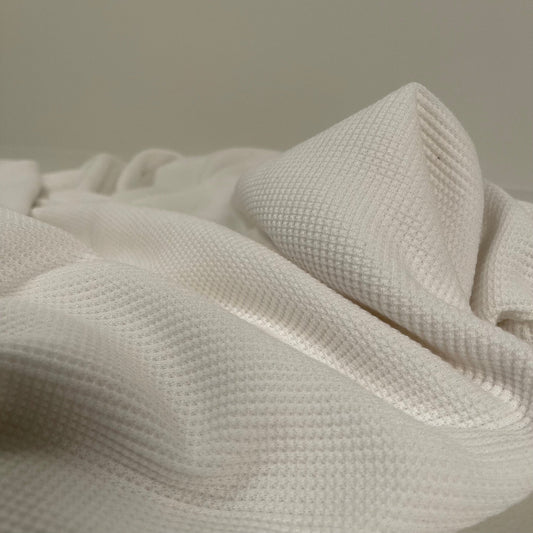 Bamboo Organic Cotton Waffle / Thermal - Natural White 300 gsm (wide) - Simplifi Fabric