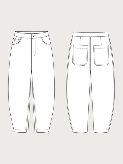 Barrel Leg Trousers Pattern - The Assembly Line - Simplifi Fabric