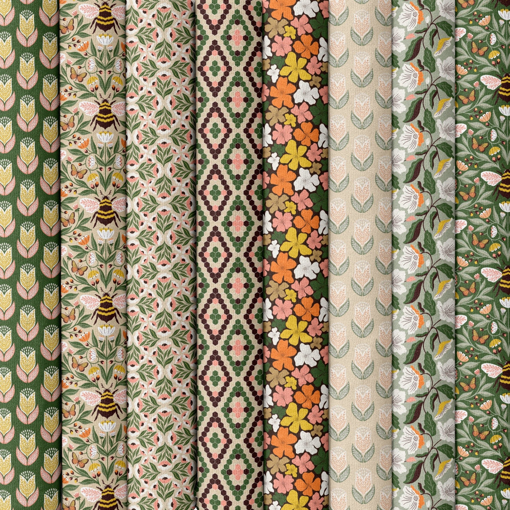 Bee - Utiful - Jade - Honey Garden - Juliana Tipton - Cloud 9 Fabrics - Poplin - Simplifi Fabric