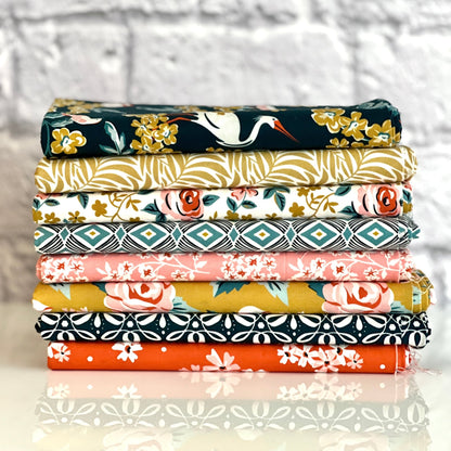 Bird Watching - Flower Garden - Hang Tight Studio - Cloud 9 Fabrics - Poplin - Simplifi Fabric