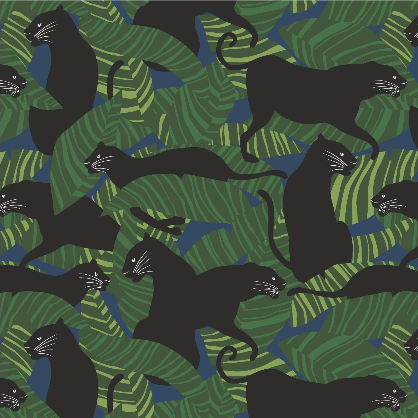 Black Panthers - Coexisting - Ophelia Pang - Cloud 9 Fabrics - Modal Rayon - Simplifi Fabric