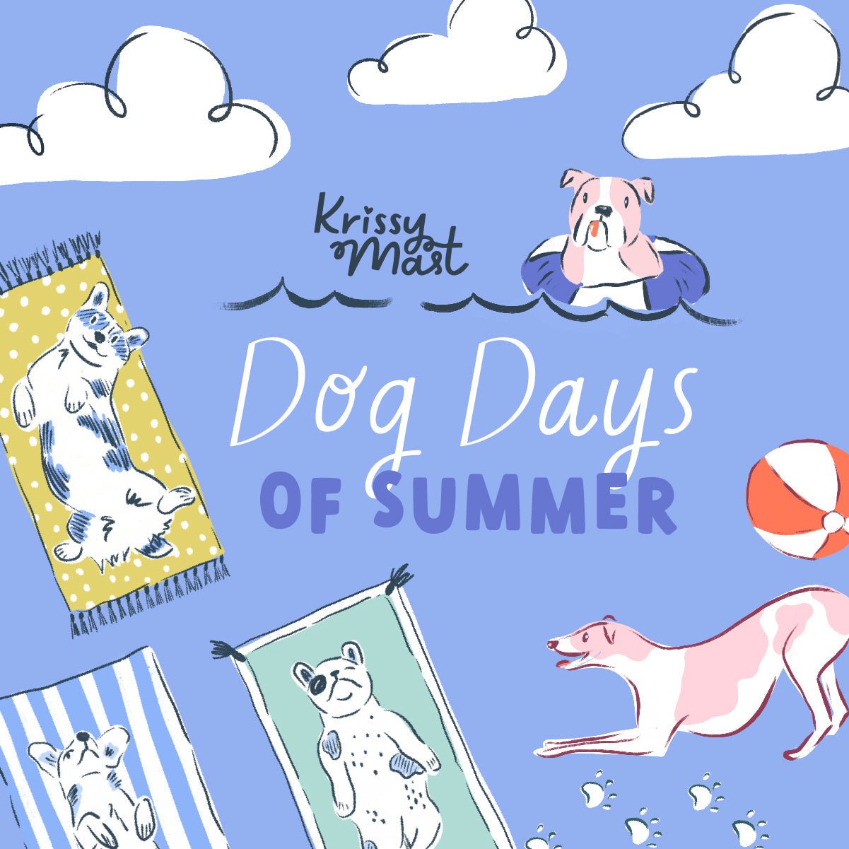 Bright And Sunnies - Dog Days Of Summer - Krissy Mast - Cloud 9 Fabrics - Poplin - Simplifi Fabric