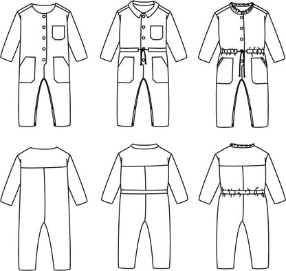 Brooklyn Jumpsuit Sewing Pattern - Baby 6M/4Y - Ikatee - Simplifi Fabric