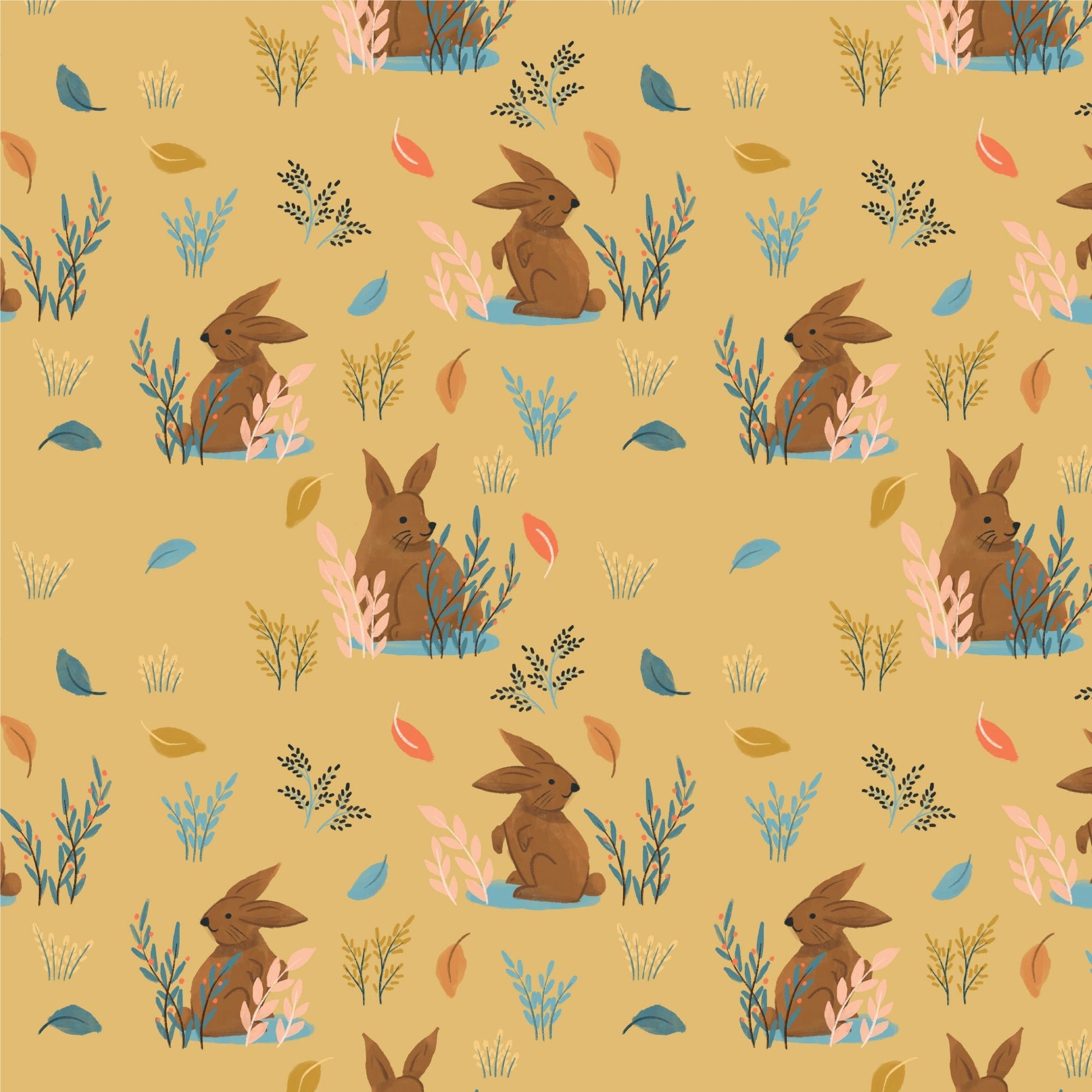 Bunny Hops - Woodland Creatures - Dominika Godette - Cloud 9 Fabrics - Poplin - Simplifi Fabric