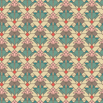 Coonley Tulip - Desert - Frank Lloyd Wright - Cloud 9 Fabrics - Poplin - Simplifi Fabric