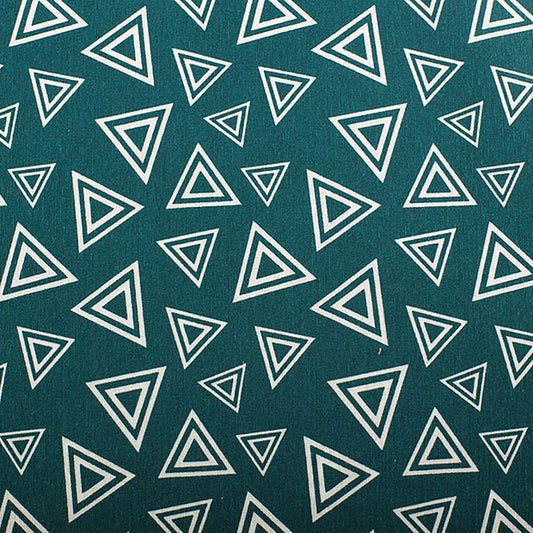 Cotton Panama - Oeko - Tex® - European Import - TRIANGLES - Petrol - Simplifi Fabric