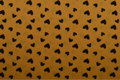 Cotton Voile - BLACK HEARTS - European Import - Oeko - Tex® - Ochre Yellow - Simplifi Fabric