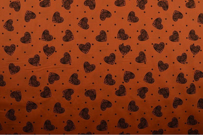 Cotton Voile - HEARTS - European Import - Oeko - Tex® - Copper - Simplifi Fabric