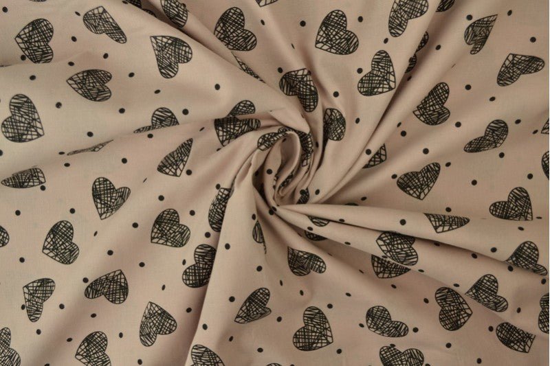 Cotton Voile - HEARTS - European Import - Oeko - Tex® - Old Pink - Simplifi Fabric