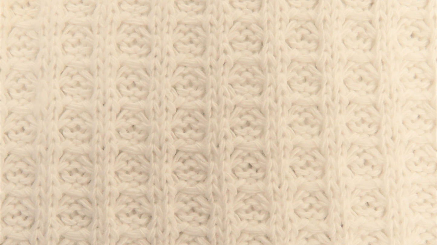 Cotton Waffle Sweater Knit - Off White - Simplifi Fabric