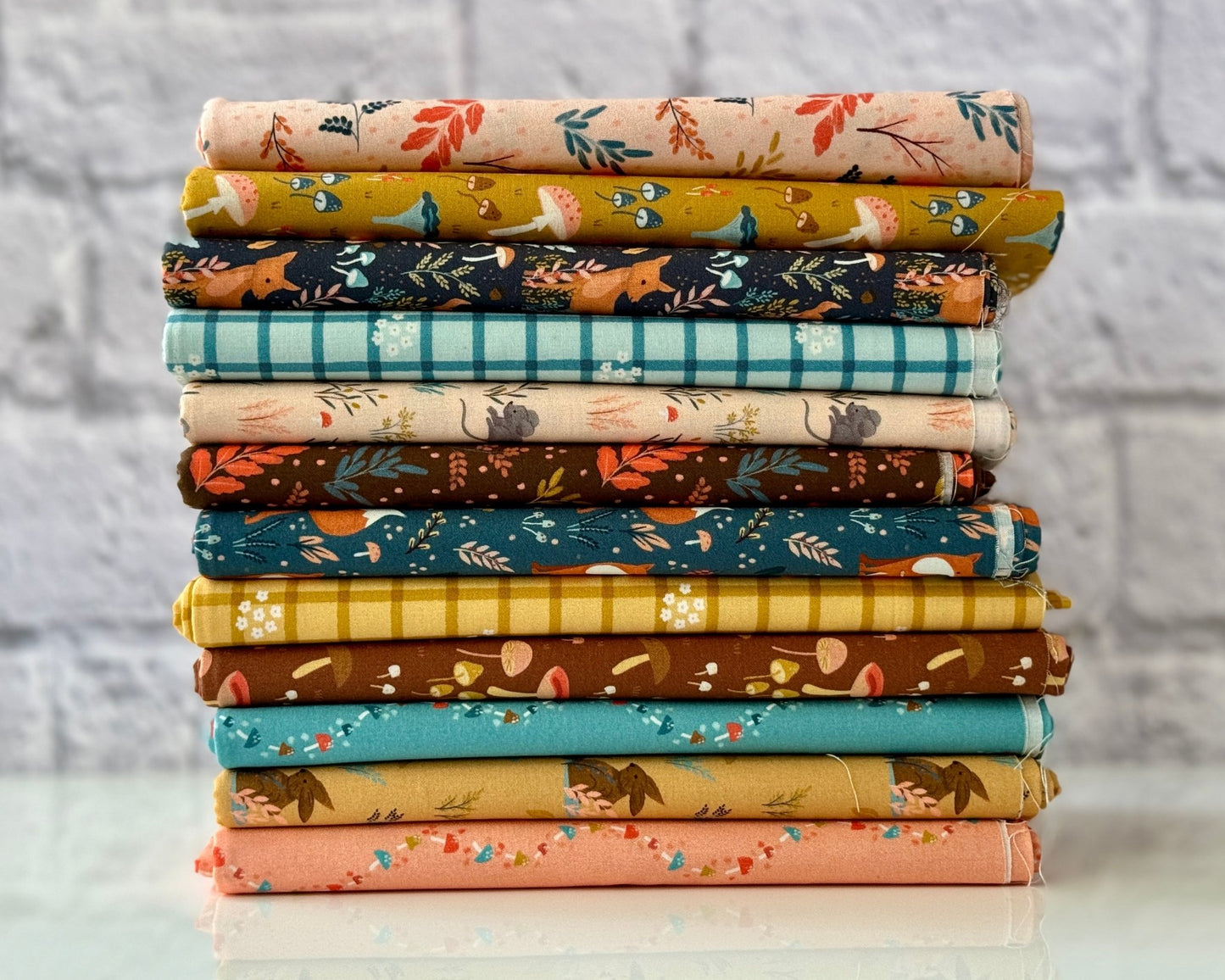 Daisy Plaid - Gold - Woodland Creatures - Dominika Godette - Cloud 9 Fabrics - Poplin - Simplifi Fabric