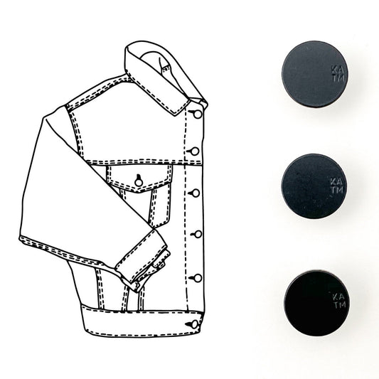 Denim Jacket Hardware Kit - Black Enamel - Kylie And The Machine - Simplifi Fabric