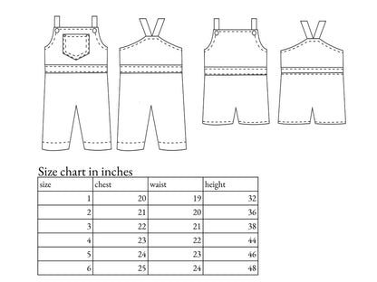 Lion Overalls Childrens Sewing Pattern - Fiona Hanna