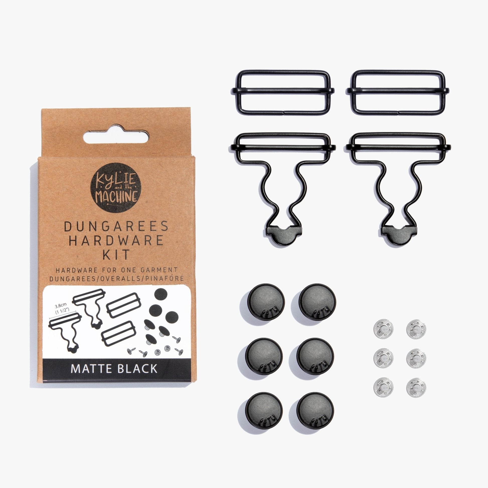 Dungarees / Overall Hardware Kit - Matte Black - Kylie And The Machine - Simplifi Fabric