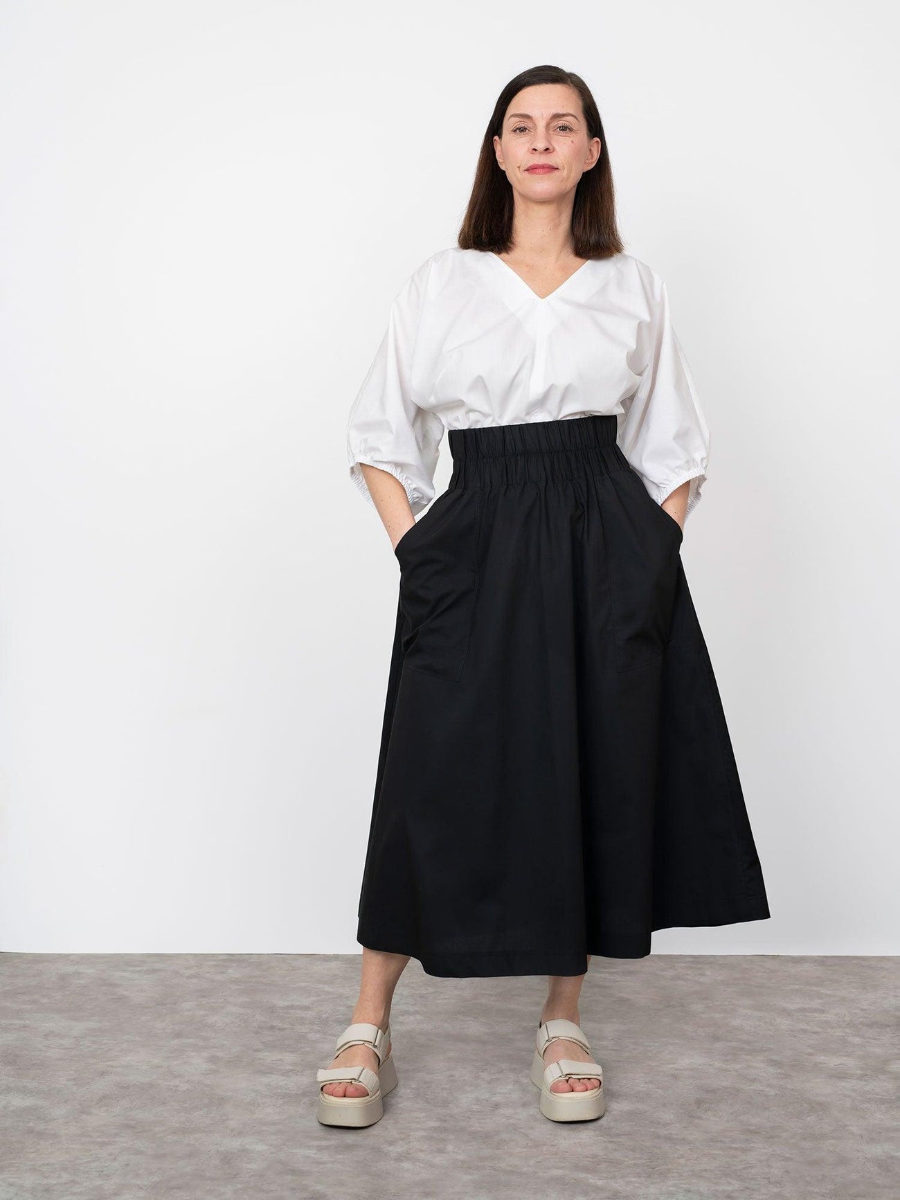 Elastic Waist Maxi Skirt Pattern - The Assembly Line - Simplifi Fabric