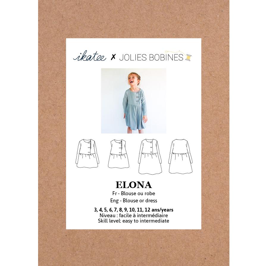 Elona Blouse and Dress Sewing Pattern - Girl 3/12Y - Ikatee - Simplifi Fabric