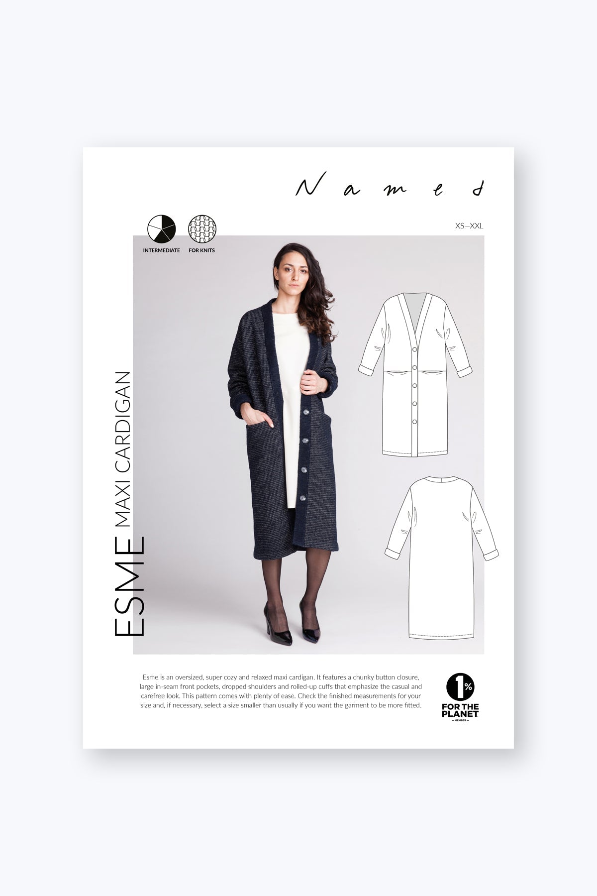 Esme Maxi Cardigan - PDF Pattern - Named Clothing - Simplifi Fabric