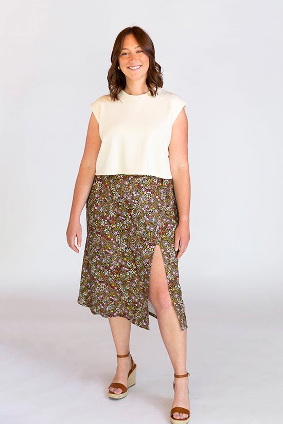 Evelyn High Waist Skirt Pattern - Chalk + Notch - Simplifi Fabric