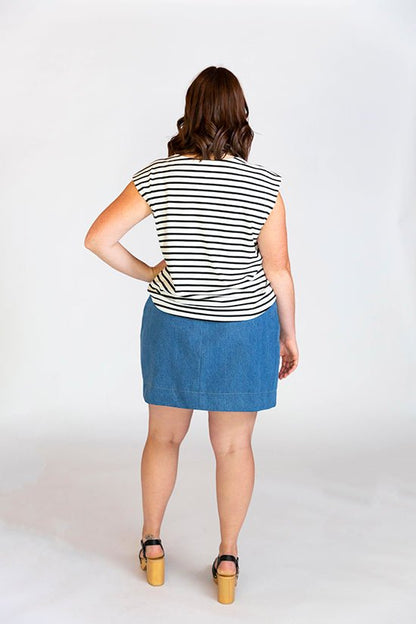 Evelyn High Waist Skirt Pattern - Chalk + Notch - Simplifi Fabric