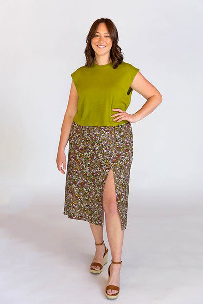 Evelyn High Waist Skirt Pattern - Chalk + Notch - Simplifi Fabric