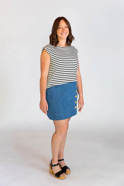 Evelyn High Waist Skirt Pattern - Chalk + Notch - Simplifi Fabric