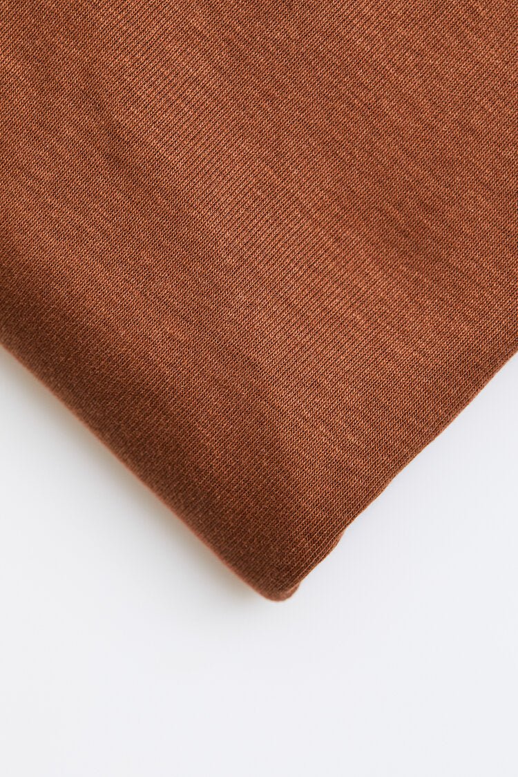 Fine 2x1 Rib Jersey TENCEL™ Lyocell Organic Cotton - OEKO - TEX® - MeetMILK - Pecan - Simplifi Fabric