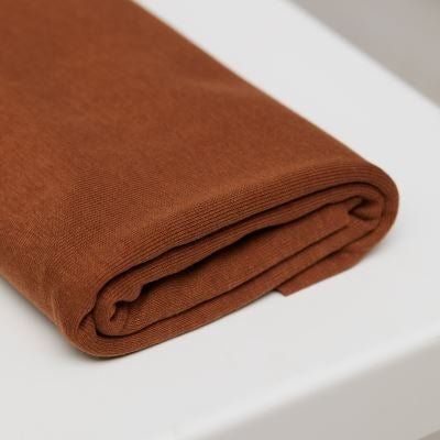 Fine 2x1 Rib Jersey TENCEL™ Lyocell Organic Cotton - OEKO - TEX® - MeetMILK - Pecan - Simplifi Fabric