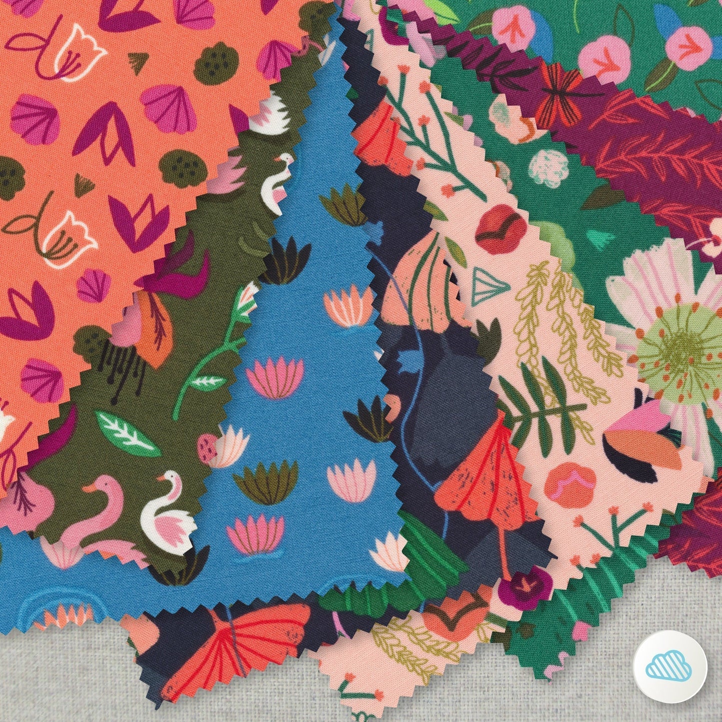 Floating Flora - Spring Riviere - Kate Merritt - Cloud 9 Fabrics - Poplin - Simplifi Fabric