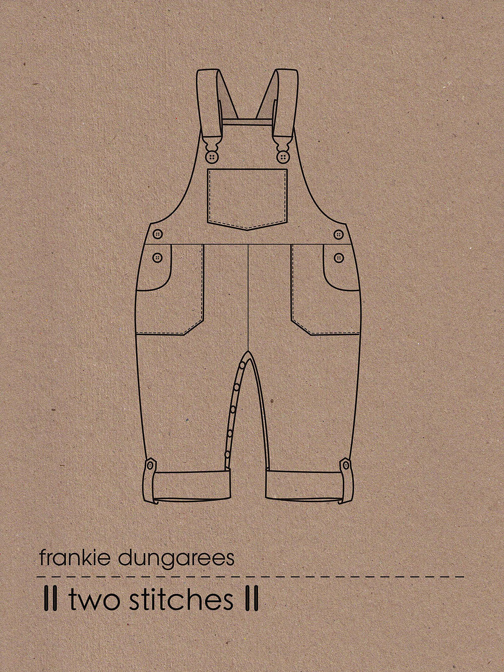 Frankie Dungarees & Dress (6mo-2years) - Kids Paper Sewing Pattern - Two Stitches Patterns