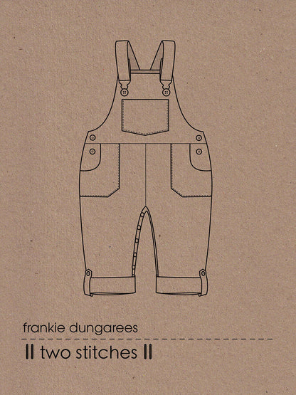 Frankie Dungarees & Dress (6mo-2years) - Kids Paper Sewing Pattern - Two Stitches Patterns