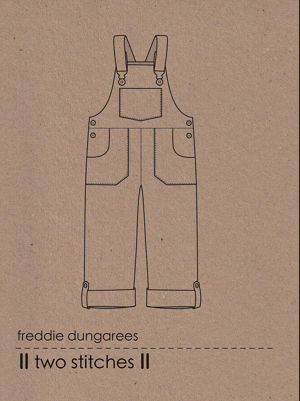 Freddie Dungarees & Dress (3-9 Years) - Kids Paper Sewing Pattern - Two Stitches Patterns