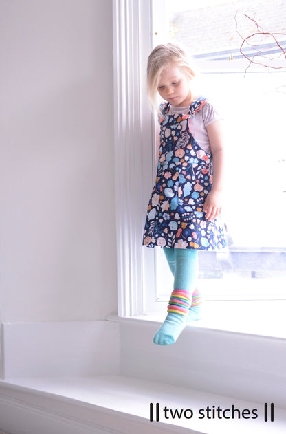 Freddie Dungarees & Dress (3-9 Years) - Kids Paper Sewing Pattern - Two Stitches Patterns