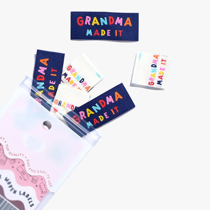 "Grandma Made It - Grandma Loves You!' " Woven Label Pack - Kylie And The Machine - Simplifi Fabric