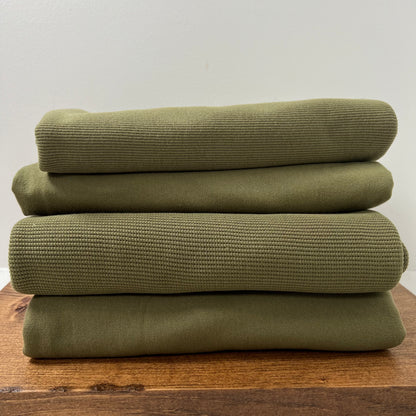 Organic Cotton Spandex Ribbing 360gsm - Capulet Olive