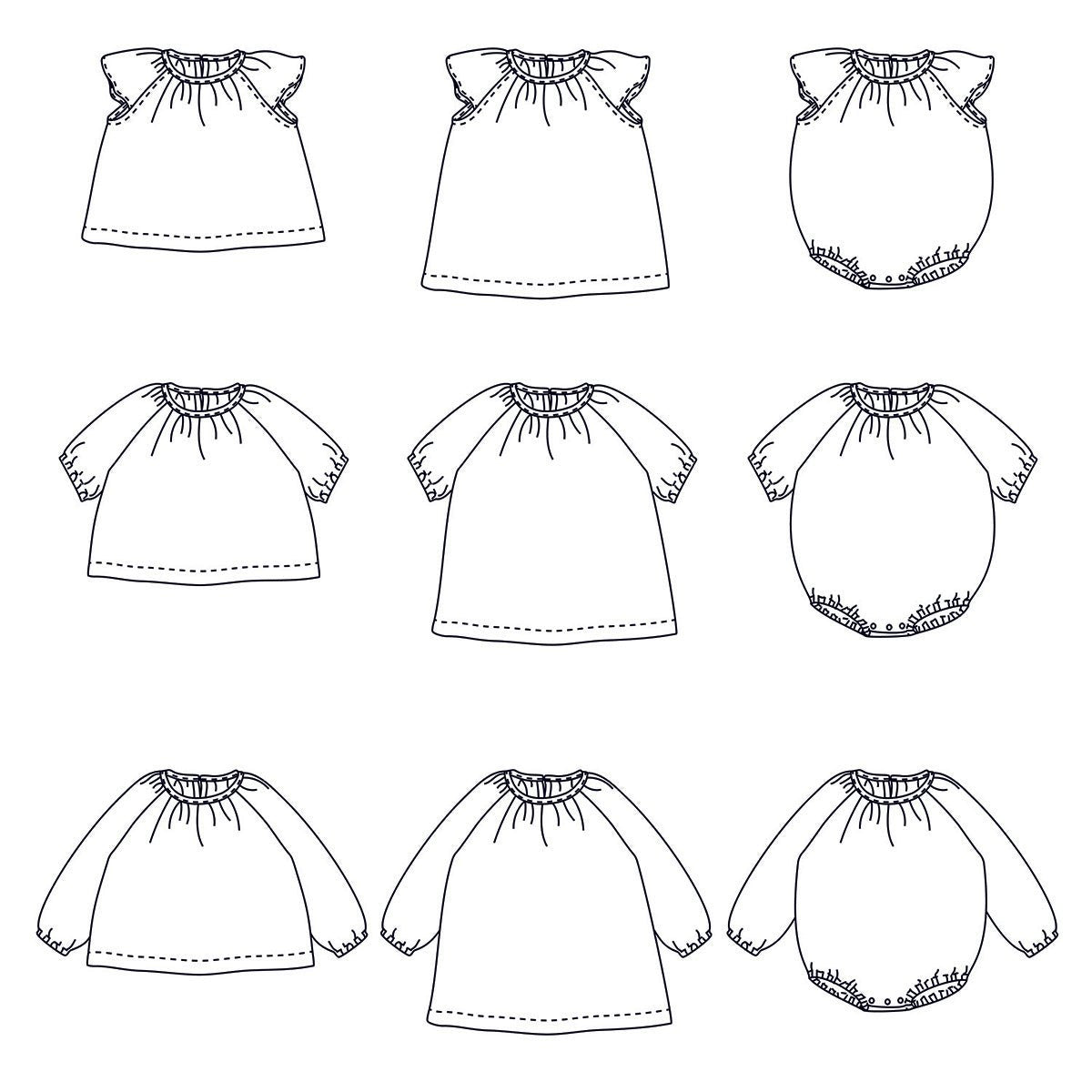 HANOÏ - Blouse, Dress or Romber Paper Sewing Pattern - Baby 1M/4Y - Ikatee - Simplifi Fabric