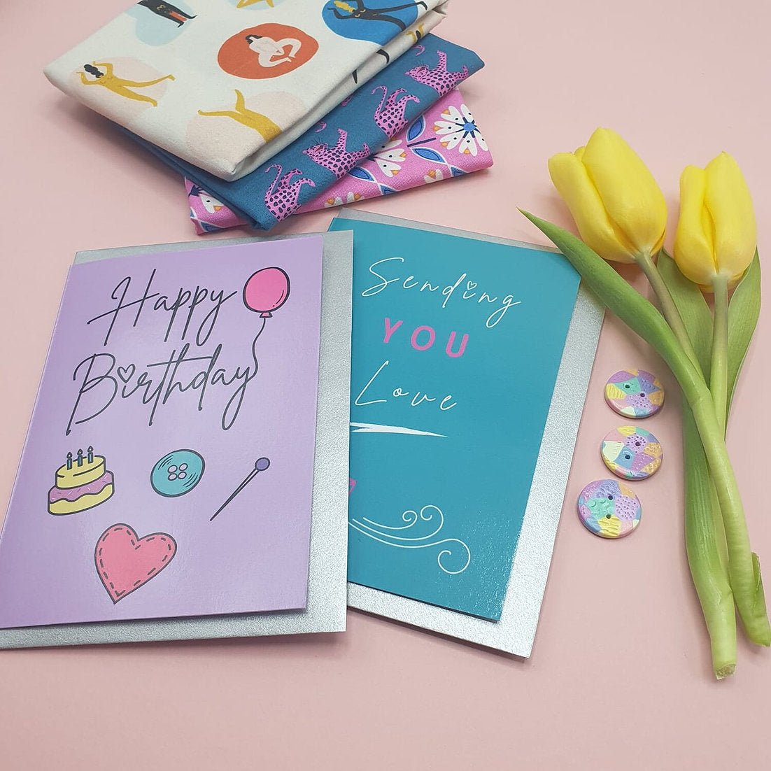 "HAPPY BIRTHDAY" Sewing Themed Greeting Card - Sew Anonymous - Simplifi Fabric