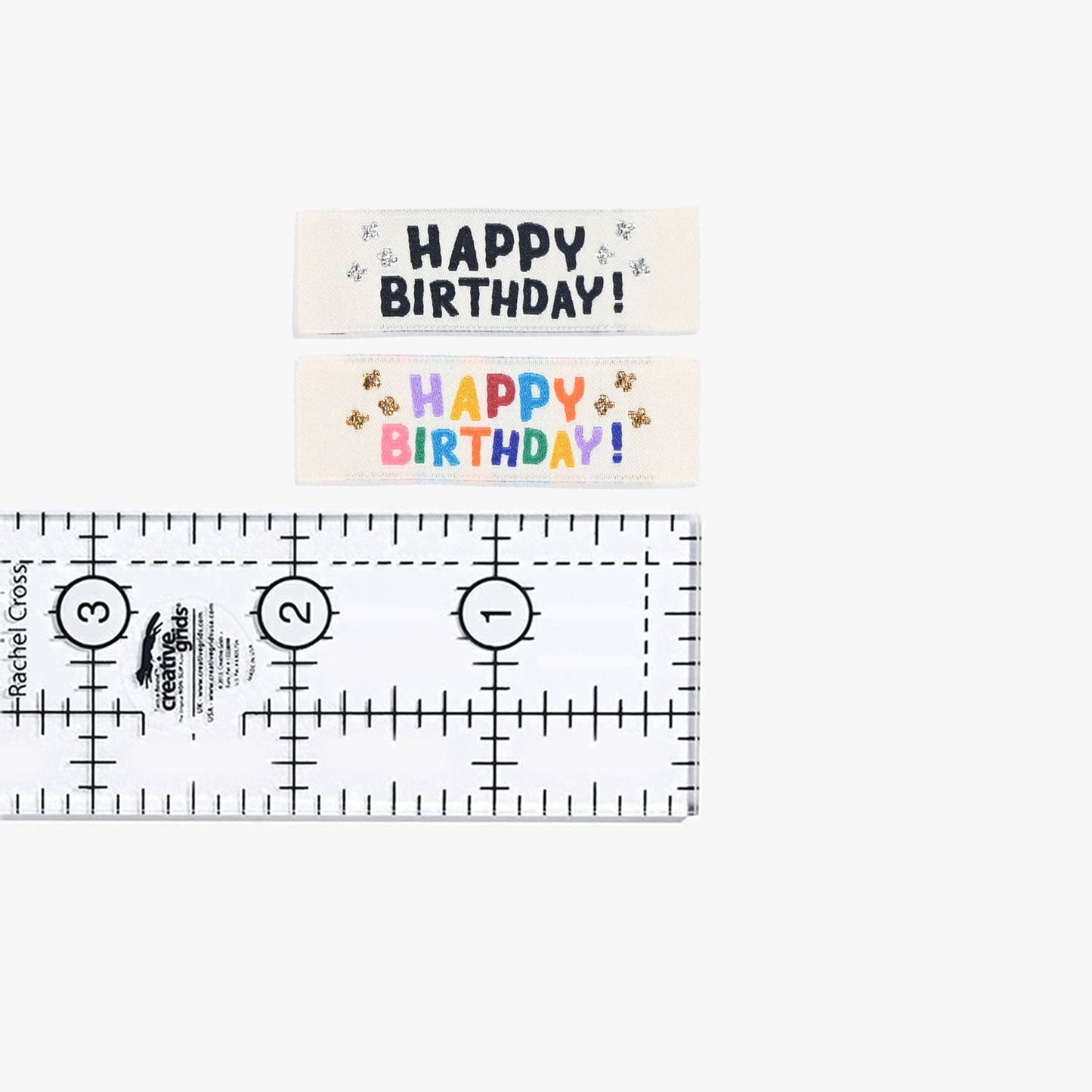 "Happy Birthday!" Woven Label Pack - Kylie And The Machine - Simplifi Fabric