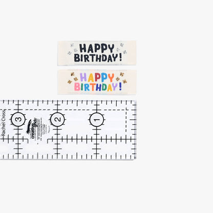 "Happy Birthday!" Woven Label Pack - Kylie And The Machine - Simplifi Fabric