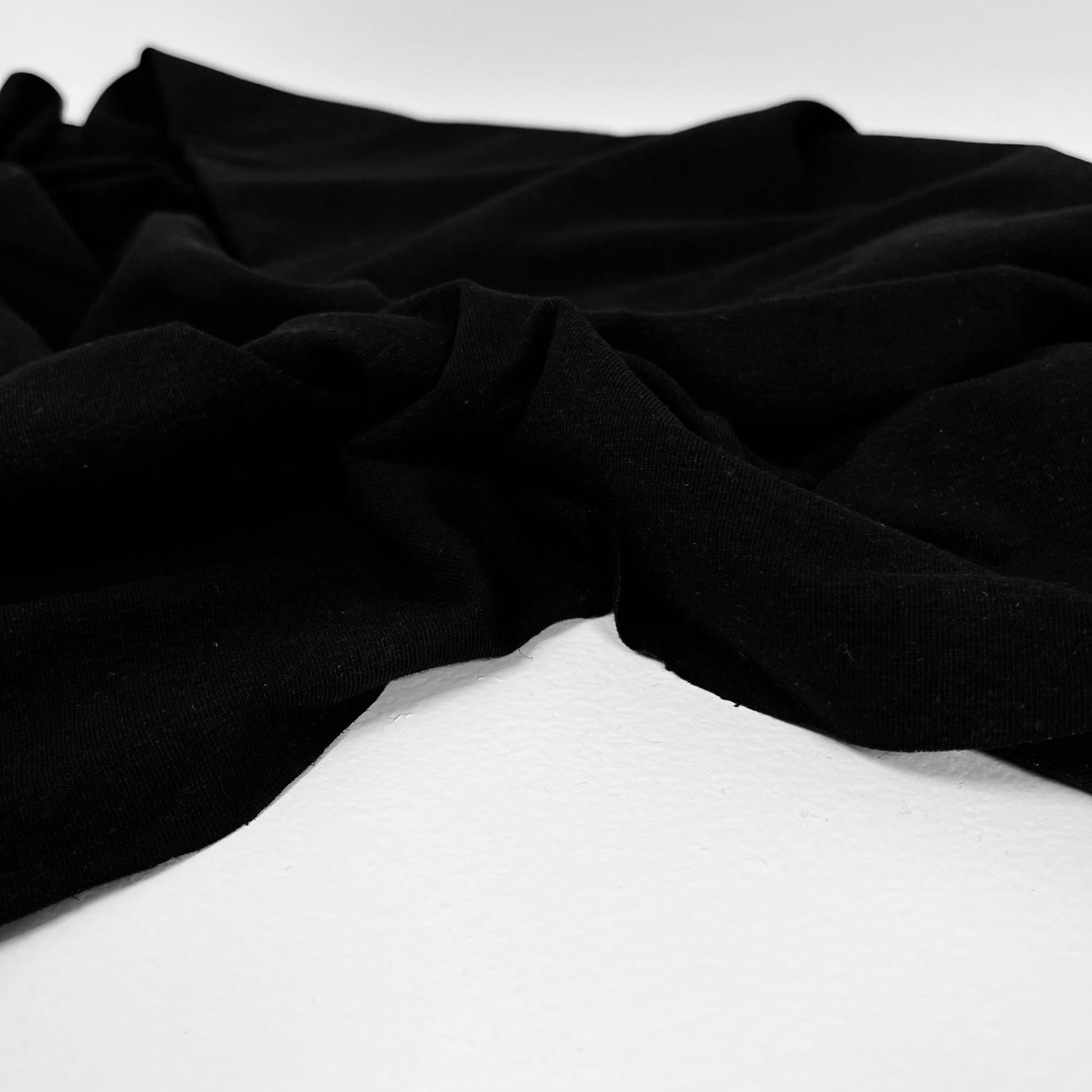 Hemp Organic Cotton Spandex Jersey 200 gsm - Black - Simplifi Fabric