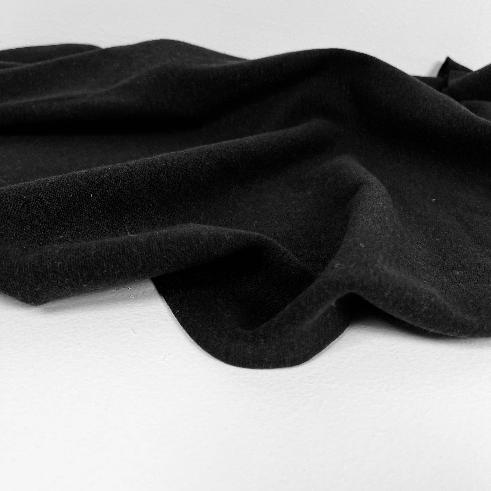 Hemp Organic Cotton Spandex Ribbing 280 gsm - Black Wide - Simplifi Fabric