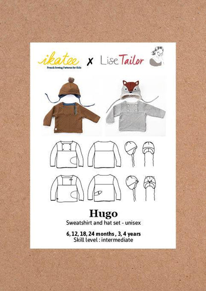 Hugo Sweatshirt & Hat Set Sewing Pattern - Baby 6M/4Y - Ikatee - Simplifi Fabric