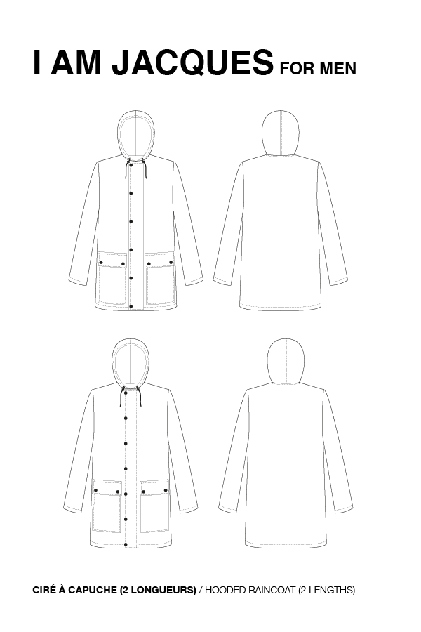 I am JACQUES (Mens) - Classic Raincoat Pattern - I AM PATTERNS - Simplifi Fabric