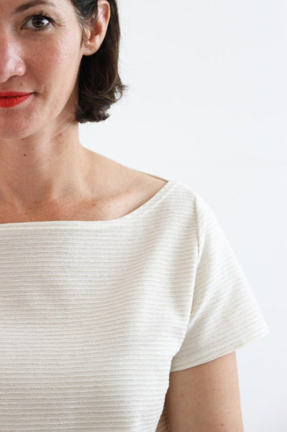 I am MILOR (Ladies) - Classic Boatneck Tshirt Pattern - I AM PATTERNS - Simplifi Fabric