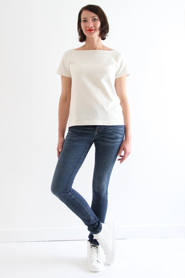 I am MILOR (Ladies) - Classic Boatneck Tshirt Pattern - I AM PATTERNS - Simplifi Fabric