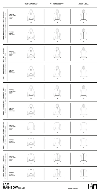 I am RAINBOW (Mens) - Sweatshirt Pattern - I AM PATTERNS - Simplifi Fabric