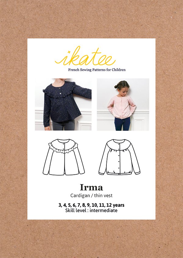 Irma Cardigan or Thin Vest Sewing Pattern - Girl 3/12Y - Ikatee - Simplifi Fabric