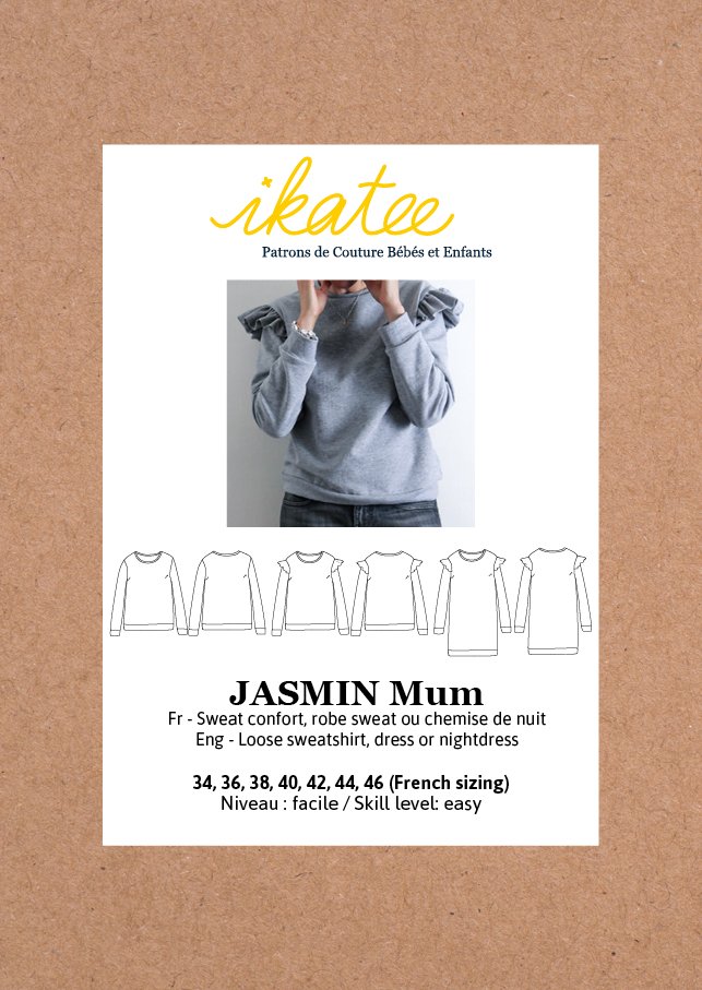 Jasmin Mum Sweatshirt & Dress Sewing Pattern - Ladies 34/46 - Ikatee - Simplifi Fabric