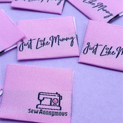 "JUST LIKE MOMMY" Woven Label Pack - Sew Anonymous - Simplifi Fabric